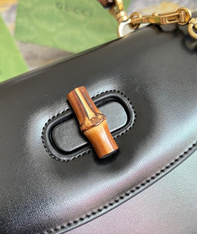 GUCCI BAMBOO 1947 JUMBO GG SMALL TOP HANDLE BAG