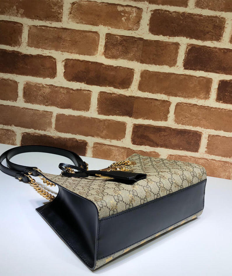 GG Padlock small GG bees shoulder bag