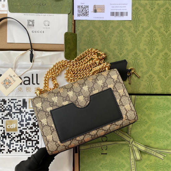 Padlock small GG bees shoulder bag Padlock small GG bees shoulder bag