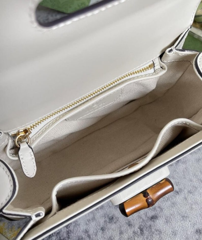 GUCCI BAMBOO 1947 JUMBO GG SMALL TOP HANDLE BAG