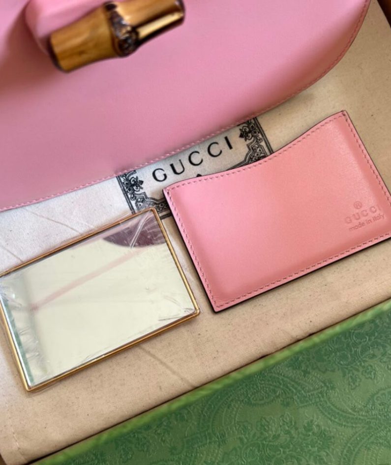 GUCCI BAMBOO 1947 JUMBO GG SMALL TOP HANDLE BAG