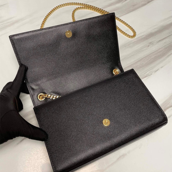 KATE MEDIUM CHAIN BAG IN GRAIN DE POUDRE EMBOSSED LEATHER
