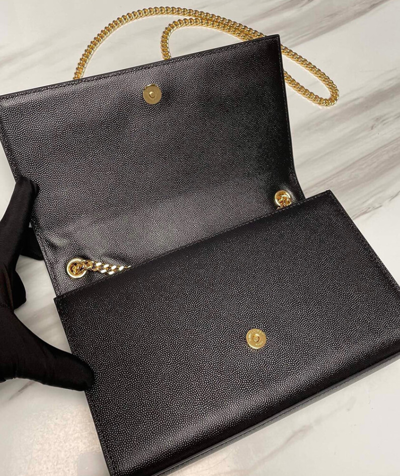 KATE MEDIUM CHAIN BAG IN GRAIN DE POUDRE EMBOSSED LEATHER