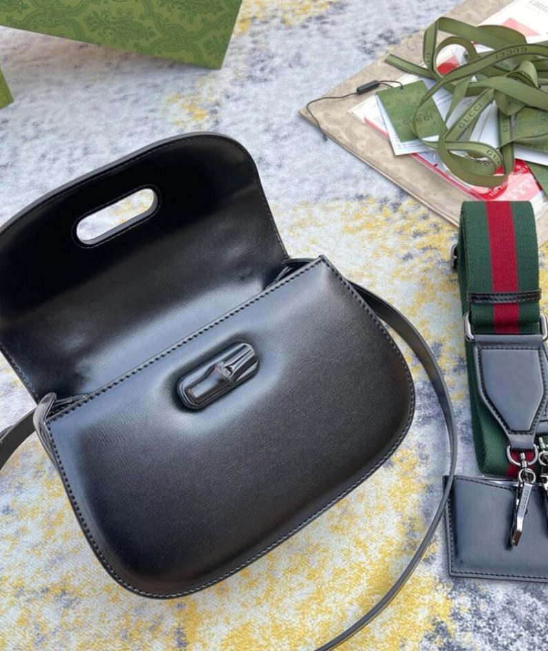 GUCCI BAMBOO 1947 JUMBO GG SMALL TOP HANDLE BAG