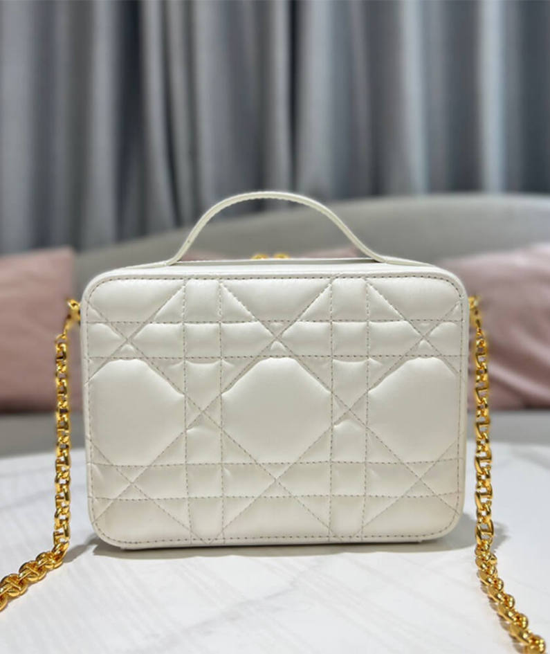DIOR CARO BOX BAG WITH CHAIN