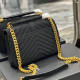 COLLEGE MEDIUM CHAIN BAG IN QUILTED SUEDE