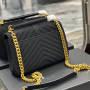 COLLEGE MEDIUM CHAIN BAG IN QUILTED SUEDE