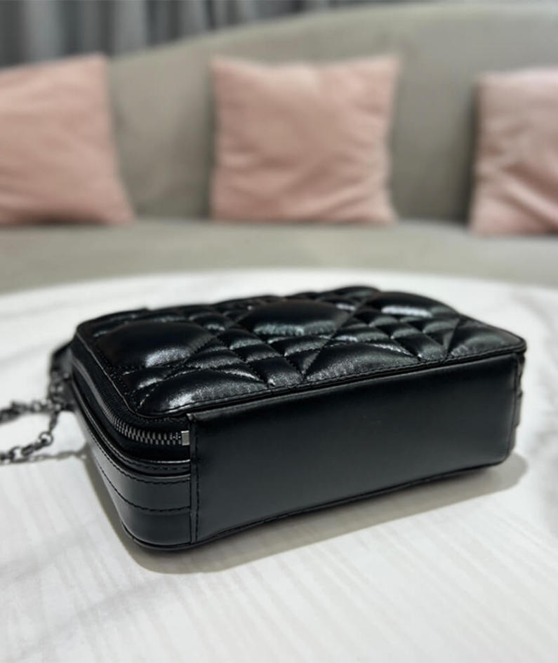 DIOR CARO BOX BAG WITH CHAIN