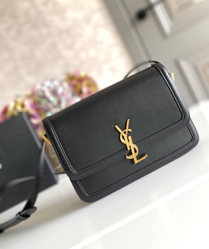 SOLFERINO MEDIUM SATCHEL IN BOX SAINT LAURENT LEATHER