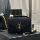 COLLEGE MEDIUM CHAIN BAG IN QUILTED SUEDE