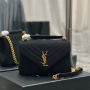 COLLEGE MEDIUM CHAIN BAG IN QUILTED SUEDE