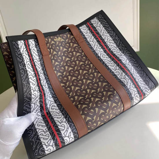 Monogram Stripe e-canvas tote Monogram Stripe e-canvas tote