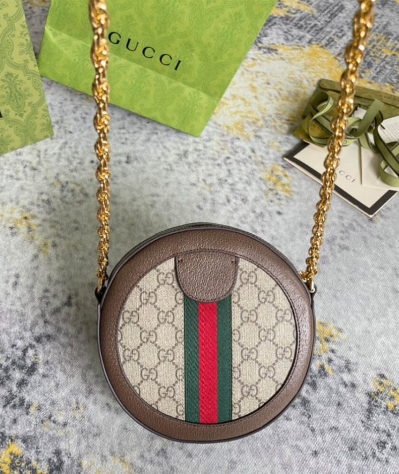 Ophidia GG mini round shoulder bag