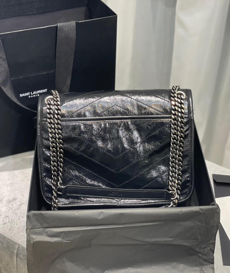 SAINT LAURENT NIKI MEDIUM IN CRINKLED VINTAGE LEATHER