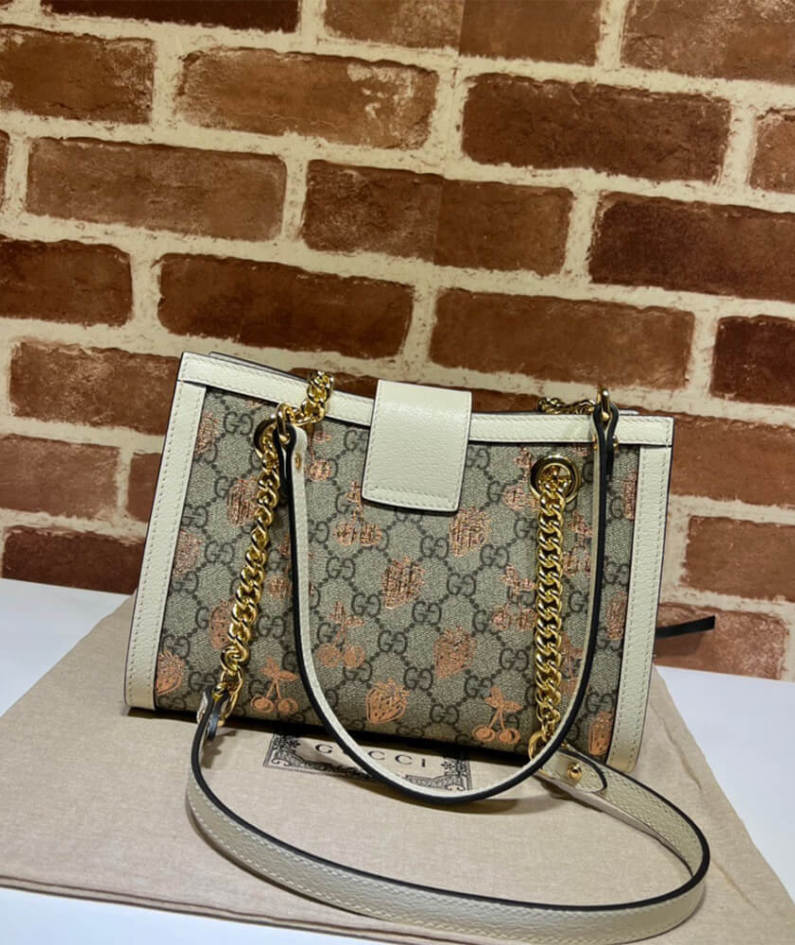 GG Padlock small berry tote bag