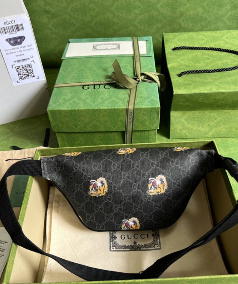 GG belt bag with tiger print
