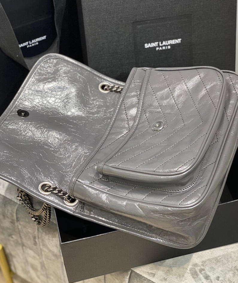 SAINT LAURENT NIKI MEDIUM IN CRINKLED VINTAGE LEATHER
