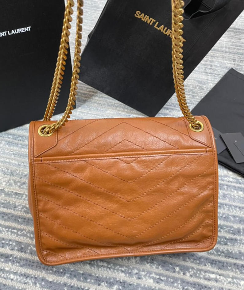 SAINT LAURENT NIKI MEDIUM IN CRINKLED VINTAGE LEATHER
