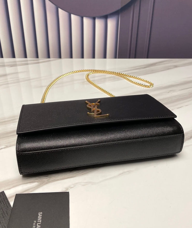 KATE MEDIUM CHAIN BAG IN GRAIN DE POUDRE EMBOSSED LEATHER