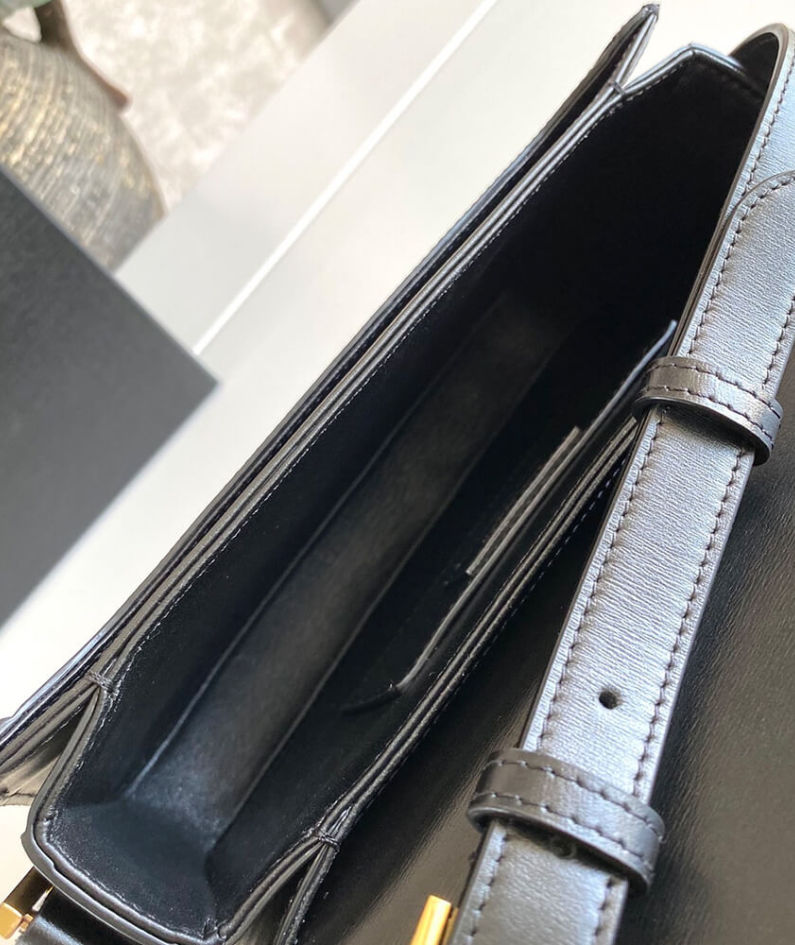 SOLFERINO MEDIUM SATCHEL IN BOX SAINT LAURENT LEATHER