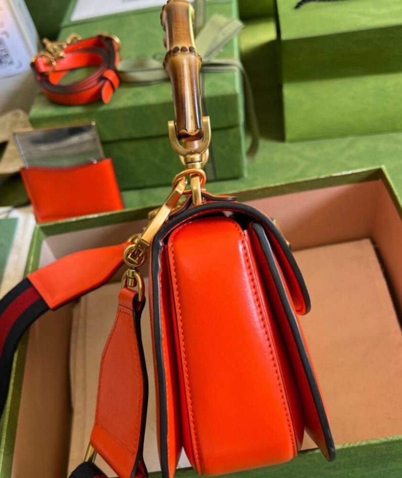 GUCCI BAMBOO 1947 JUMBO GG SMALL TOP HANDLE BAG