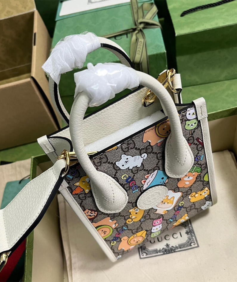 GUCCI ANIMAL PRINT MINI TOTE BAG