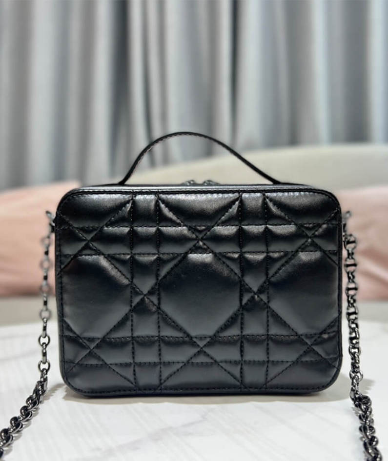 DIOR CARO BOX BAG WITH CHAIN
