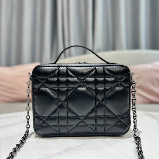 DIOR CARO BOX BAG WITH CHAIN