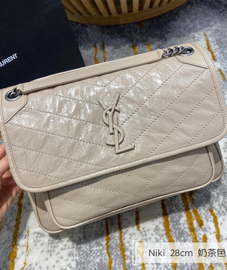 SAINT LAURENT NIKI MEDIUM IN CRINKLED VINTAGE LEATHER