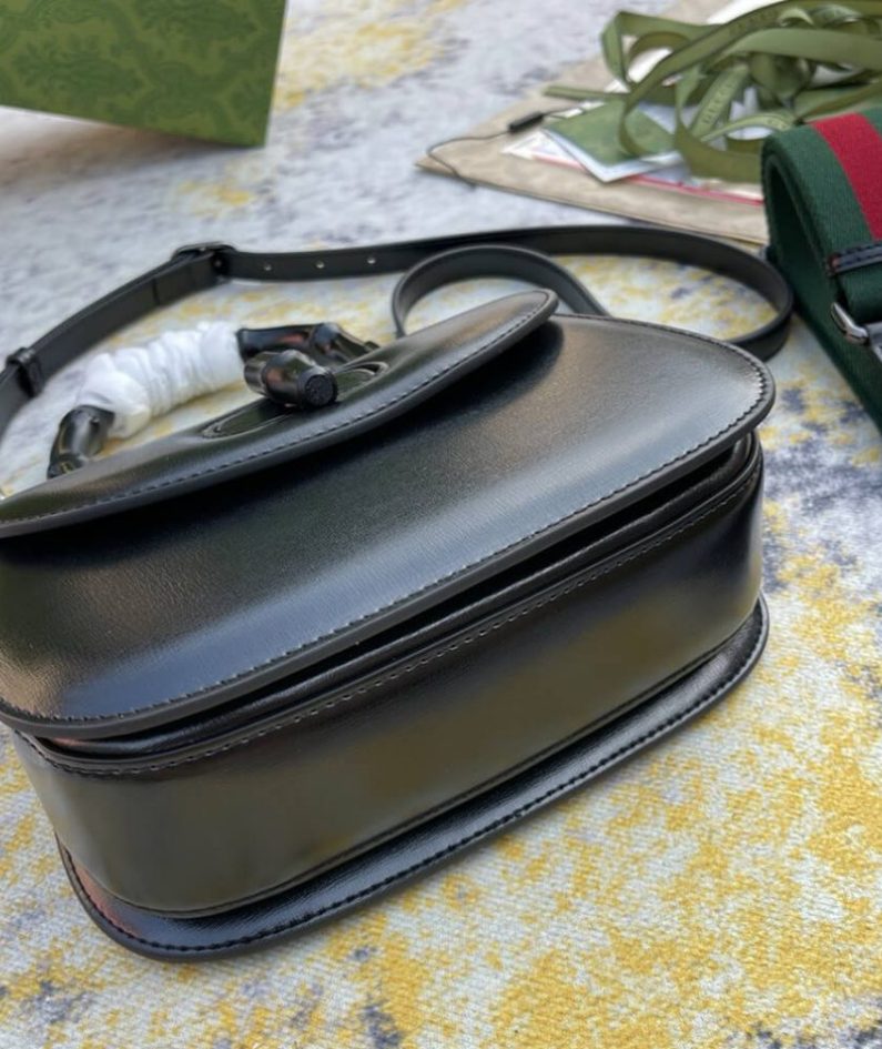 GUCCI BAMBOO 1947 JUMBO GG SMALL TOP HANDLE BAG