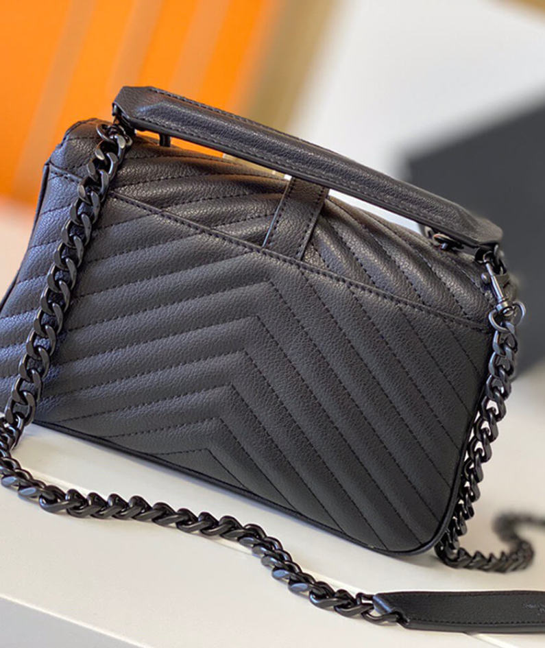 Saint Laurent College quilted-leather satchel bag