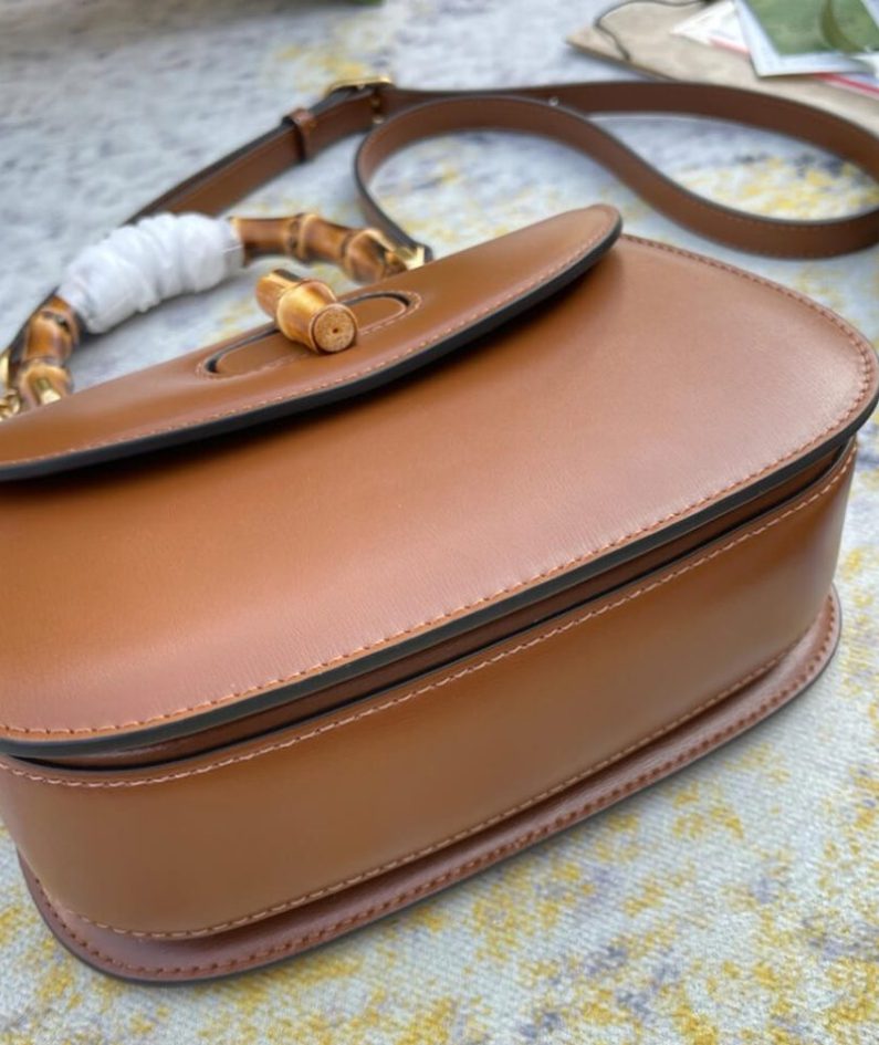 GUCCI BAMBOO 1947 JUMBO GG SMALL TOP HANDLE BAG