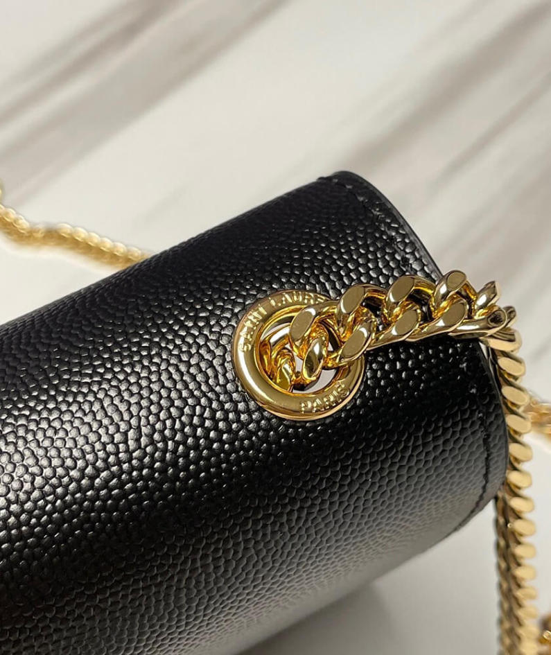KATE MEDIUM CHAIN BAG IN GRAIN DE POUDRE EMBOSSED LEATHER