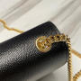 KATE MEDIUM CHAIN BAG IN GRAIN DE POUDRE EMBOSSED LEATHER