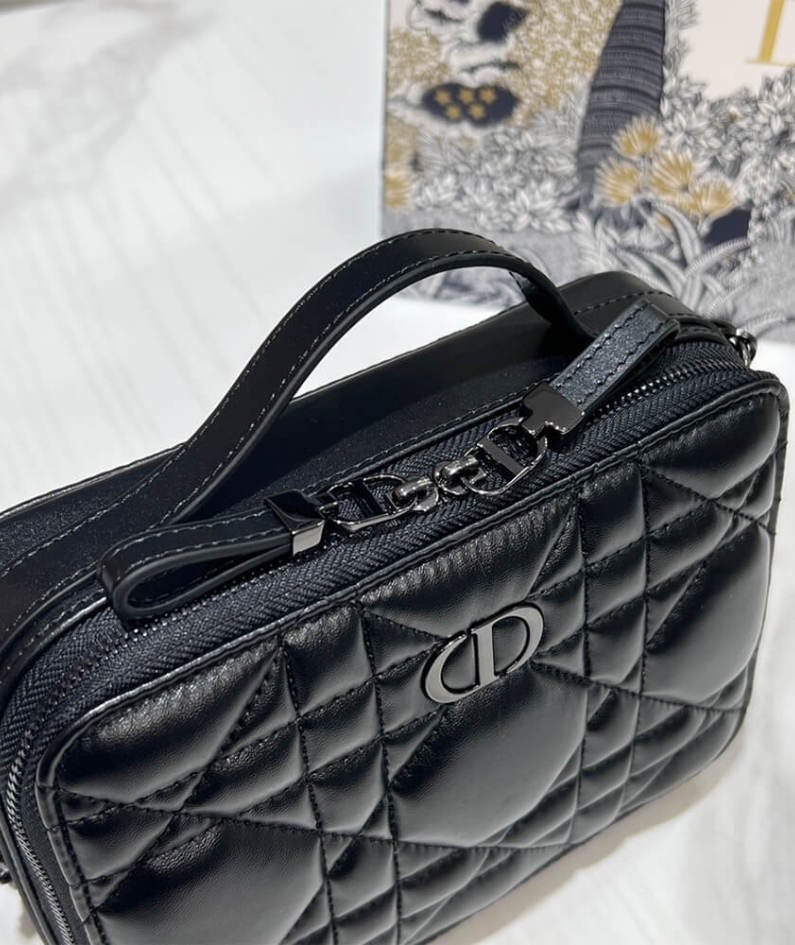 DIOR CARO BOX BAG WITH CHAIN