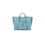 CHANEL Woven Straw Raffia Striped Medium Deauville Tote