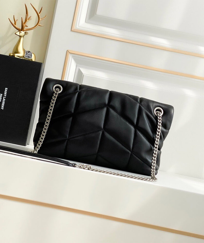 PUFFER SMALL CHAIN BAG IN QUILTED LAMBSKIN