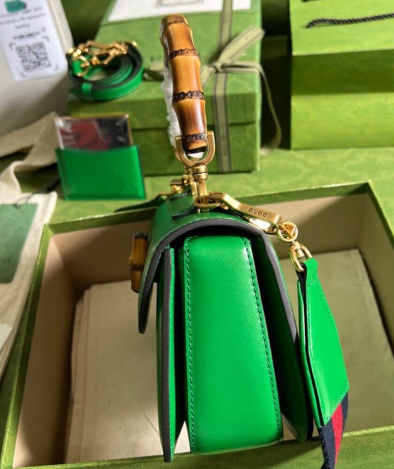 GUCCI BAMBOO 1947 JUMBO GG SMALL TOP HANDLE BAG