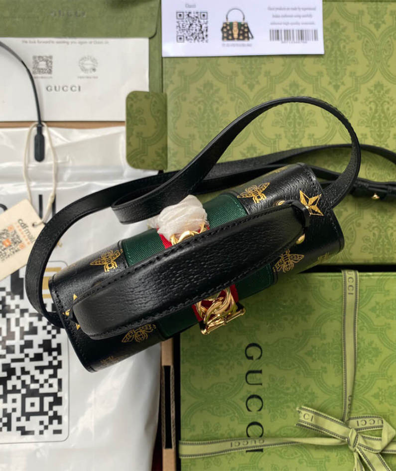 GG Sylvie Bee Star mini leather bag