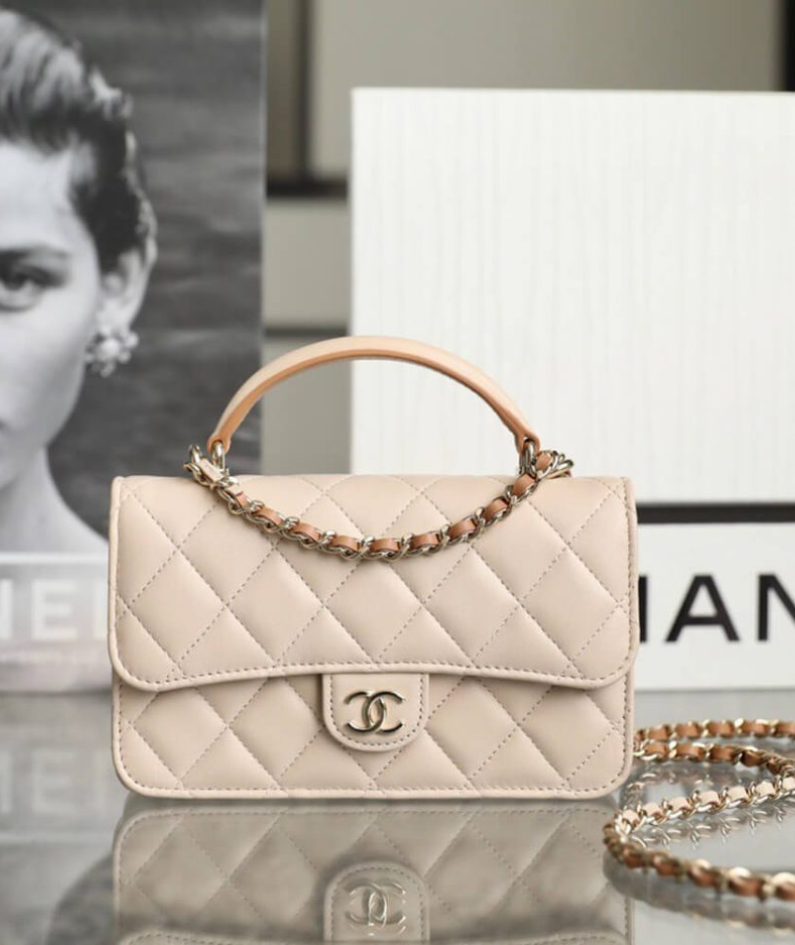 CHANEL MINI FLAP WITH TOP HANDLE(HIGH-END GRADE)