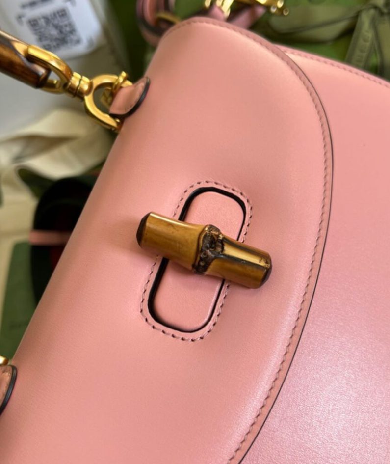 GUCCI BAMBOO 1947 JUMBO GG SMALL TOP HANDLE BAG