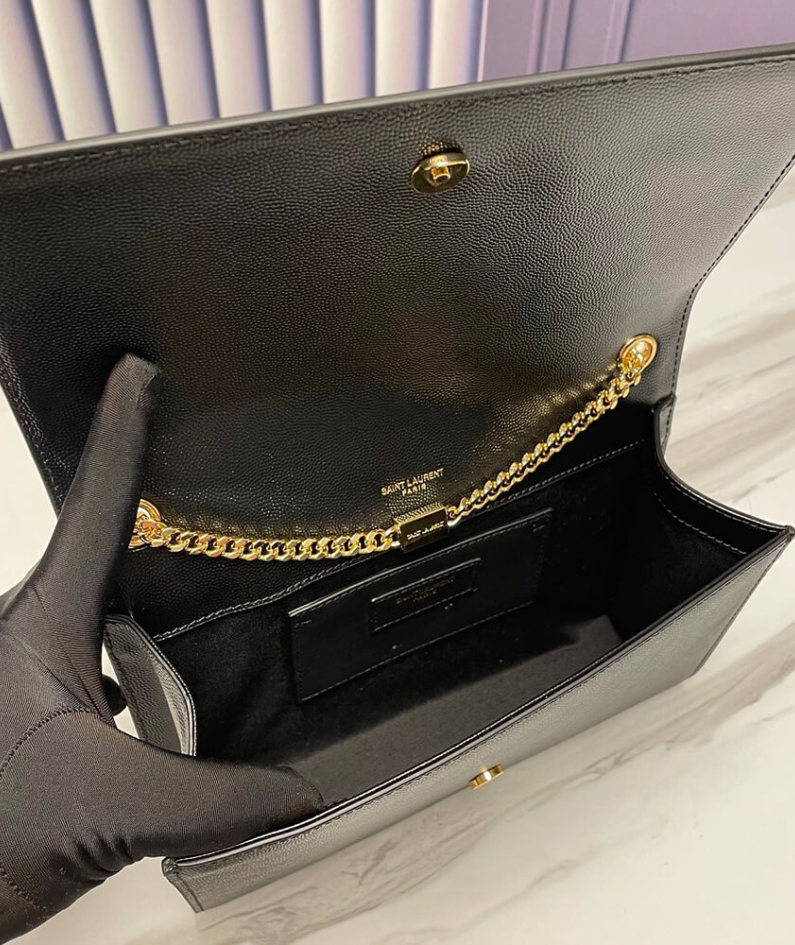 KATE MEDIUM CHAIN BAG IN GRAIN DE POUDRE EMBOSSED LEATHER