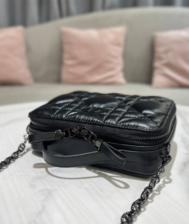 DIOR CARO BOX BAG WITH CHAIN