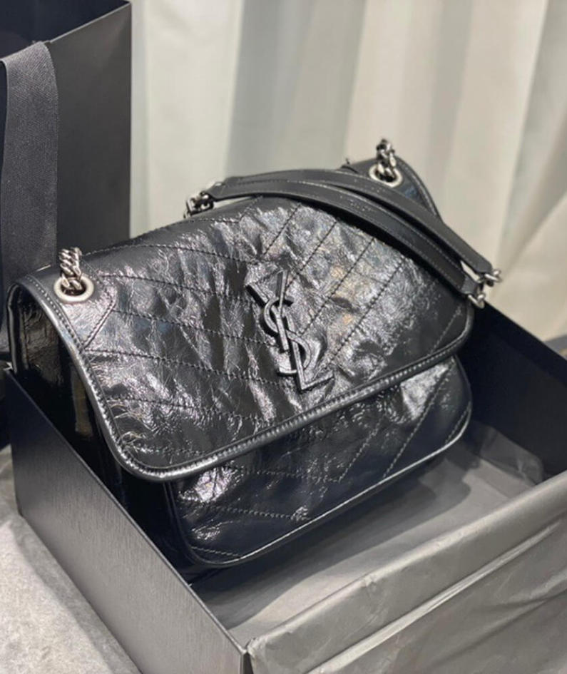 SAINT LAURENT NIKI MEDIUM IN CRINKLED VINTAGE LEATHER