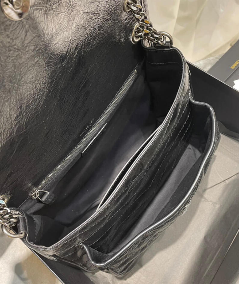 SAINT LAURENT NIKI MEDIUM IN CRINKLED VINTAGE LEATHER