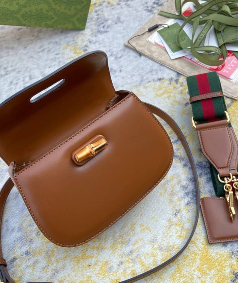 GUCCI BAMBOO 1947 JUMBO GG SMALL TOP HANDLE BAG