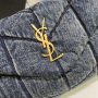 YSL PUFFER SMALL IN SUEDE AND DENIM