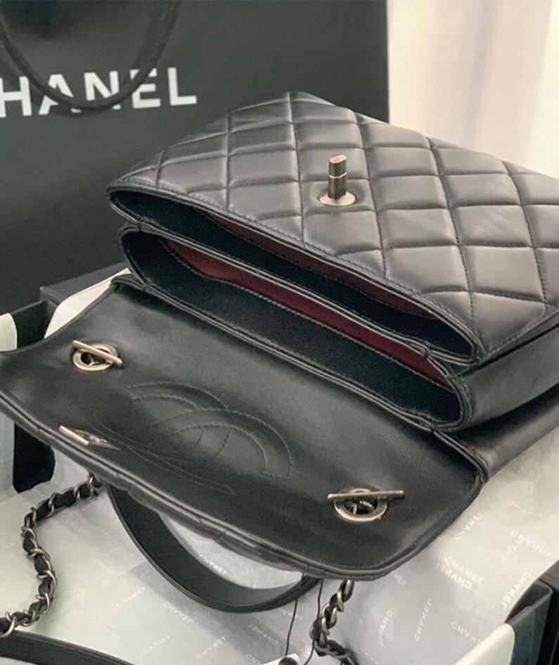 CHANEL FLAP BAG WITH TOP HANDLE