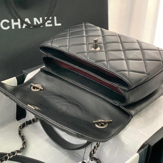 CHANEL FLAP BAG WITH TOP HANDLE CHANEL FLAP BAG WITH TOP HANDLE