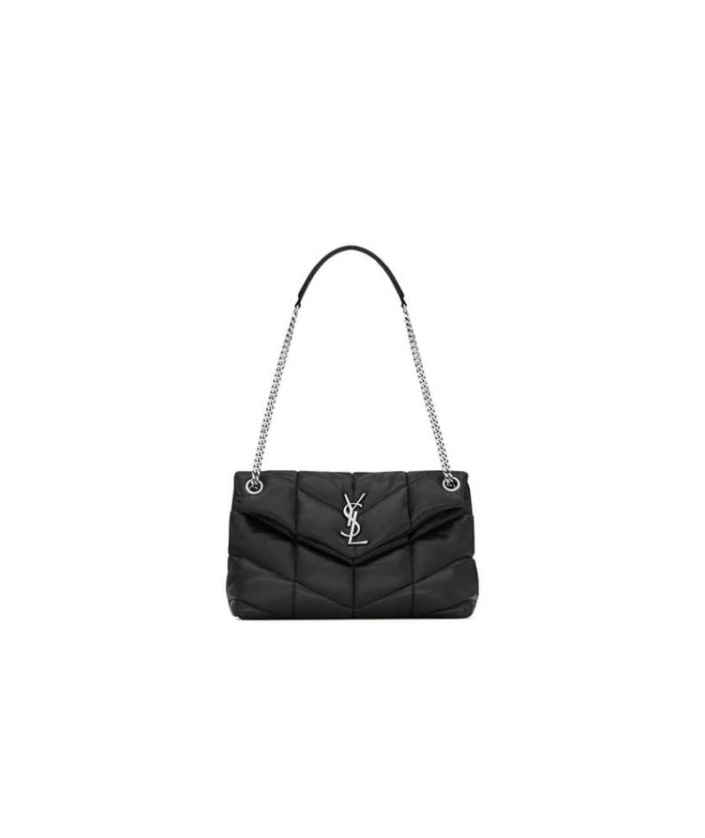 PUFFER SMALL CHAIN BAG IN QUILTED LAMBSKIN
